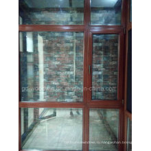 Фошань Вудвин Лиственница Деревянное окно с двойным закаленным стеклом